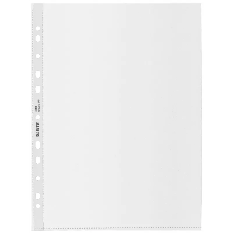 Leitz funda A4 Recycle, 210 x 297 mm (A4), transparente, polipropileno (PP), vertical, 0,1 mm, 230 mm