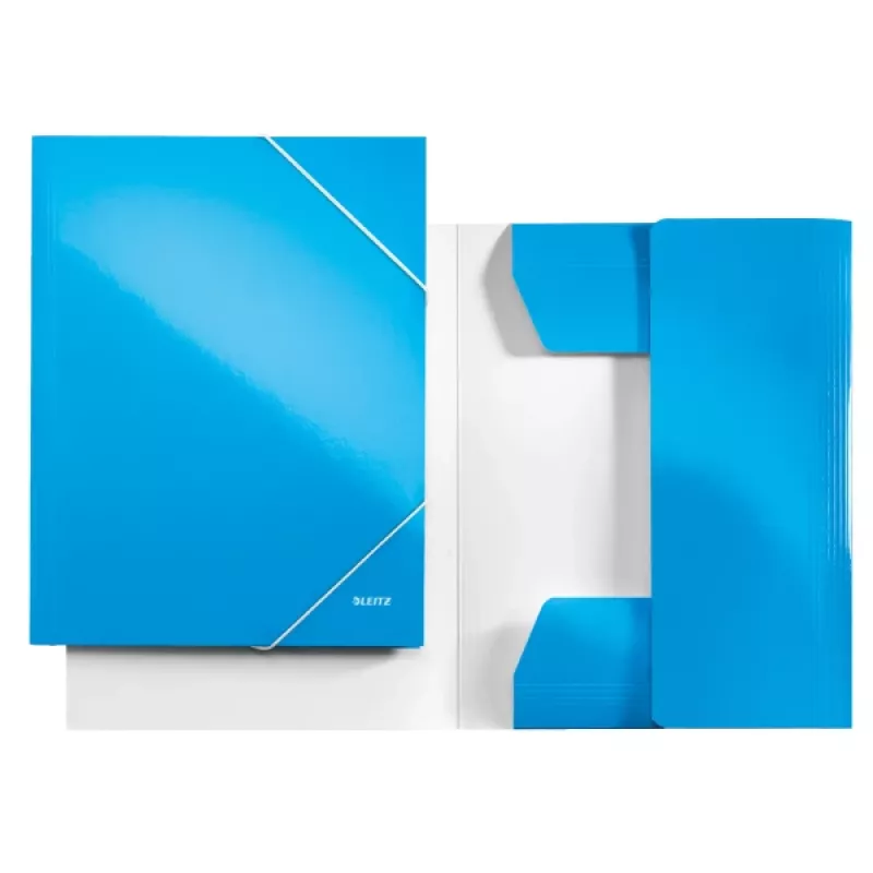 Leitz carpeta de 3 solapas WOW cartón/POB A4, A4, polipropileno (PP), azul, 250 hojas, 80 g/m², papel