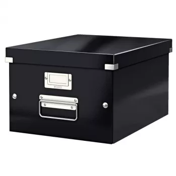 Leitz Click & Store WOW caja de almacenamiento mediana, negra, cartón, 16,7 L, 265 x 335 x 188 mm, 900 g, 1 ud.