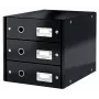 Leitz Click & Store WOW cajonera (3 cajones), negro, cartón, 286 mm, 358 mm, 282 mm, 2,21 kg