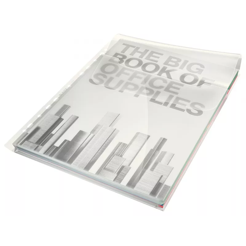 Leitz funda transparente elástica PP con solapa 180my A4, 210 x 297 mm (A4), transparente, polipropileno (PP), vertical, 80 g/m², 236 mm