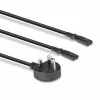 Lindy 2,5 m cable alargador con conector UK tipo G a 2x IEC C7, negro