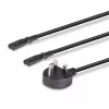 Lindy 2,5 m cable alargador con conector UK tipo G a 2x IEC C7, negro
