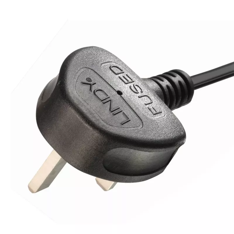 Lindy 2,5 m cable alargador con conector UK tipo G a 2x IEC C7, negro
