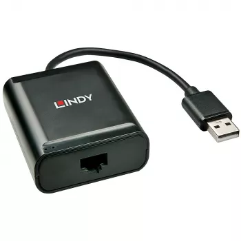 Lindy 60 m extensor USB 2.0 Cat.6 de 4 puertos, USB 2.0, RJ-45, USB 2.0, negro, metal, 52 mm, 60 mm