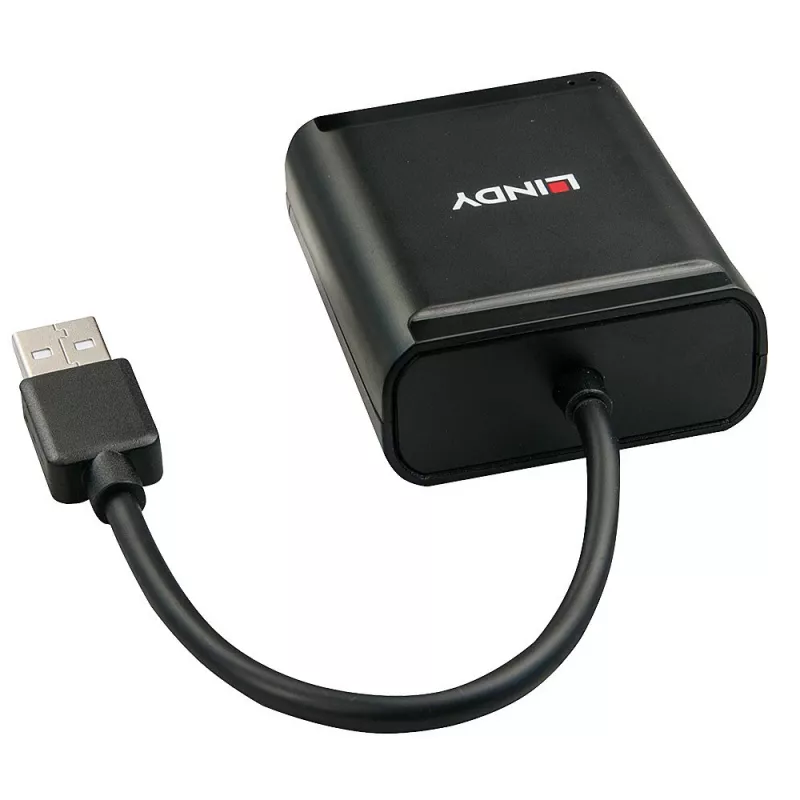 Lindy 60 m extensor USB 2.0 Cat.6 de 4 puertos, USB 2.0, RJ-45, USB 2.0, negro, metal, 52 mm, 60 mm