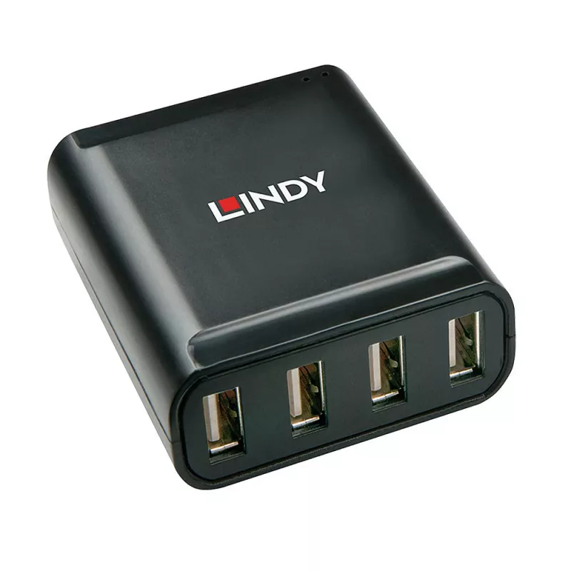Lindy 60 m extensor USB 2.0 Cat.6 de 4 puertos, USB 2.0, RJ-45, USB 2.0, negro, metal, 52 mm, 60 mm