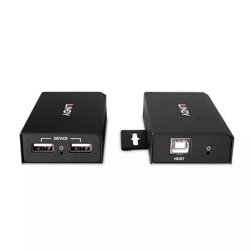 Lindy 100 m extensor USB 2.0 Cat. 6 de 2 puertos, transmisor y receptor AV, 100 m, con cable, negro