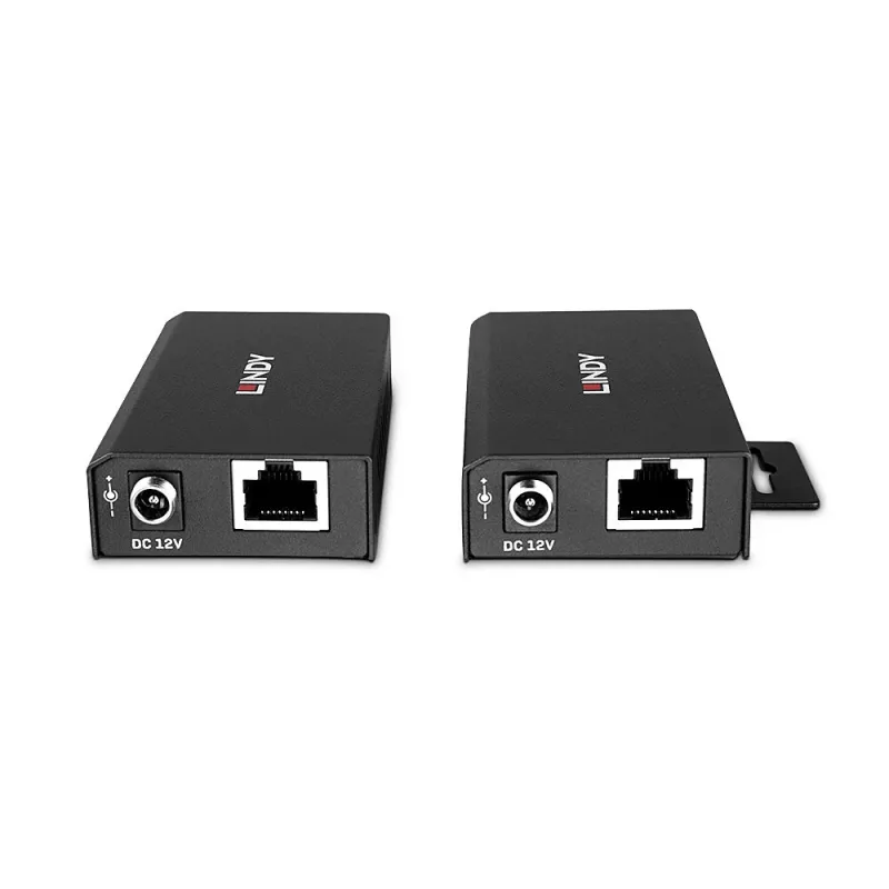 Lindy 100 m extensor USB 2.0 Cat. 6 de 2 puertos, transmisor y receptor AV, 100 m, con cable, negro