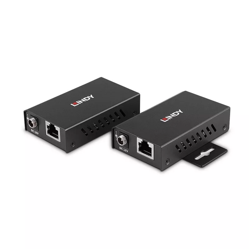 Lindy 100 m extensor USB 2.0 Cat. 6 de 2 puertos, transmisor y receptor AV, 100 m, con cable, negro