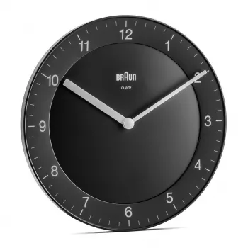 Braun BC 06 B reloj de pared de cuarzo analógico negro reloj de cuarzo redondo negro