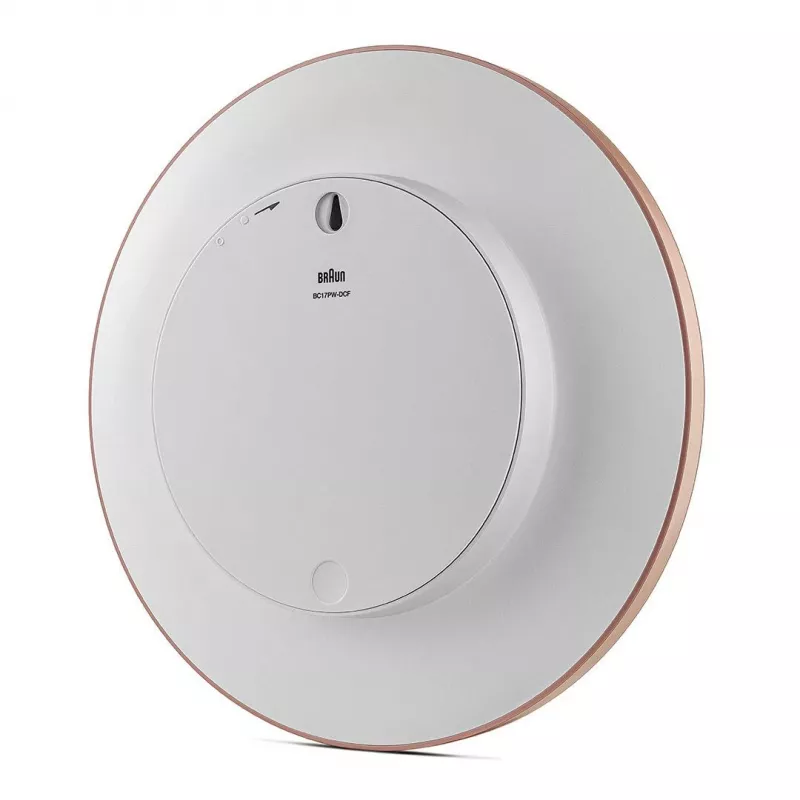 Reloj de pared BRAUN BC 17 PW DCF — reloj radiocontrolado DCF analógico, rosa y blanco