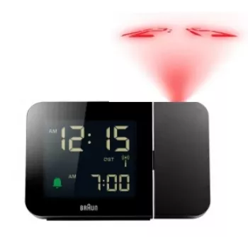 Despertador digital Braun 67160 negro con alimentación de red rectangular 130x90x49mm