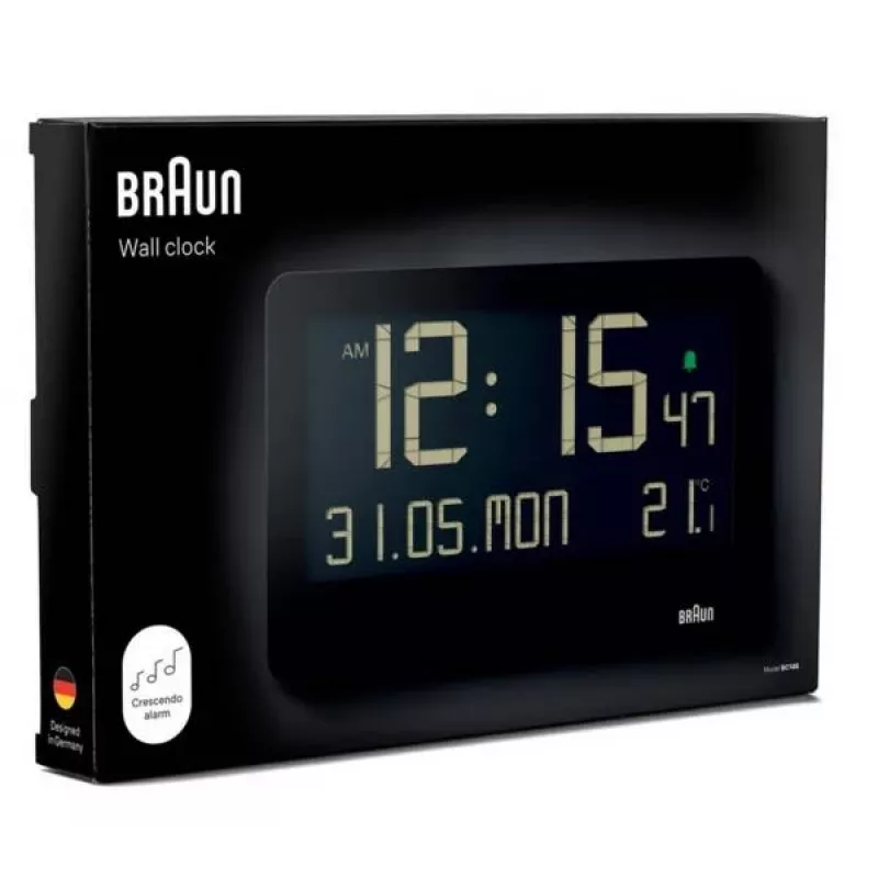 Reloj de pared BRAUN BC14 Quartz modelo 67702, pantalla analógica, a pilas