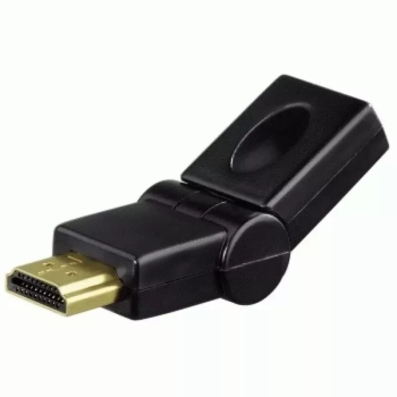 Hama Adaptador compacto conector macho HDMI - conector hembra HDMI, giratorio, negro