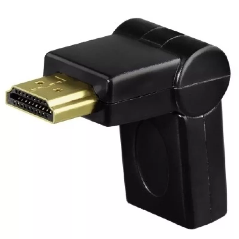 Hama Adaptador compacto conector macho HDMI - conector hembra HDMI, giratorio, negro