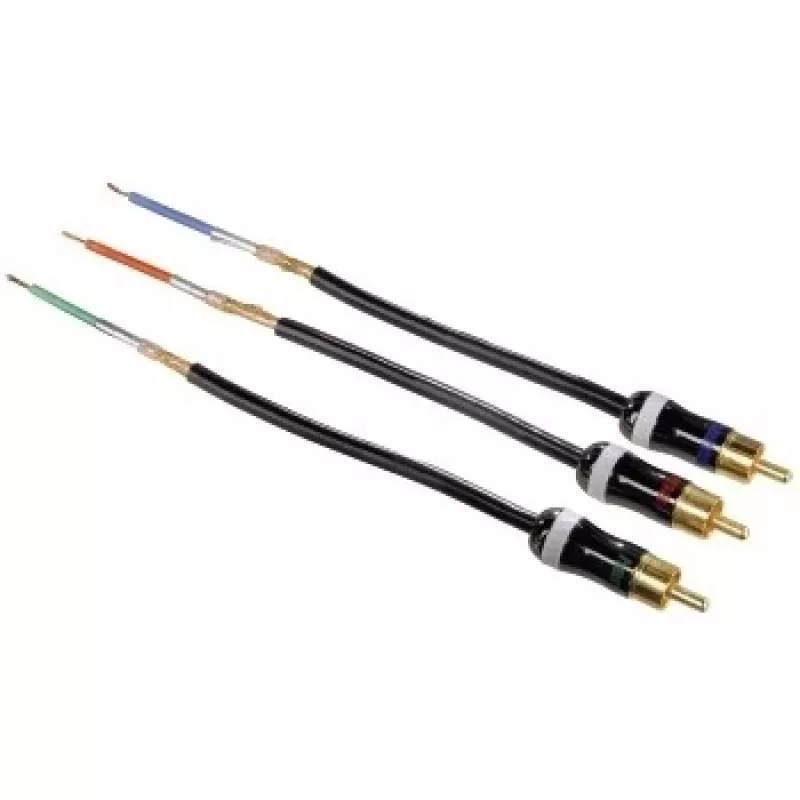 Hama Cable ProClass YUV, 3 RCA - 3 RCA, metal, 1,5 m cable de vídeo por componentes (YPbPr) 3 x RCA negro