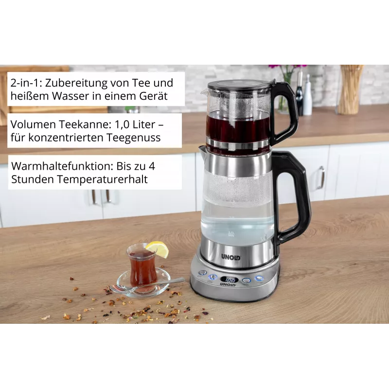 Unold 18215 Samovar Selin hervidor eléctrico 1,7 L 1800 W acero inoxidable