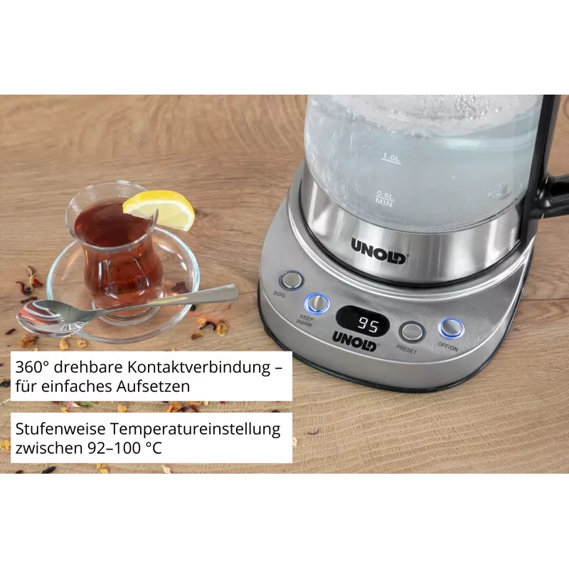 Unold 18215 Samovar Selin hervidor eléctrico 1,7 L 1800 W acero inoxidable