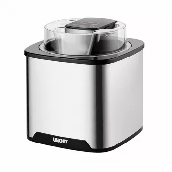Unold Máquina de helados Gelato 1,5 L, máquina de helados tradicional, 1,5 L, 1 recipientes, negro, acero inoxidable, 30 min, LCD