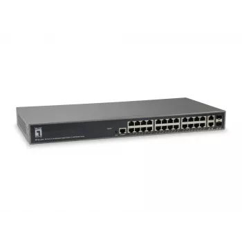 LevelOne TURING Switch Gigabit gestionado L3 Lite de 26 puertos, 2 x SFP/RJ45 combo