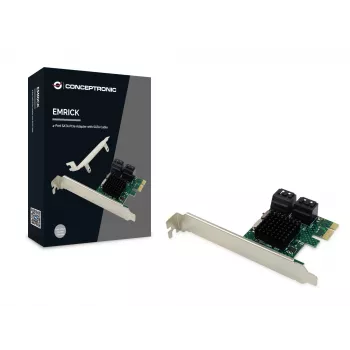Conceptronic EMRICK adaptador SATA PCIe de 4 puertos con cable SATA