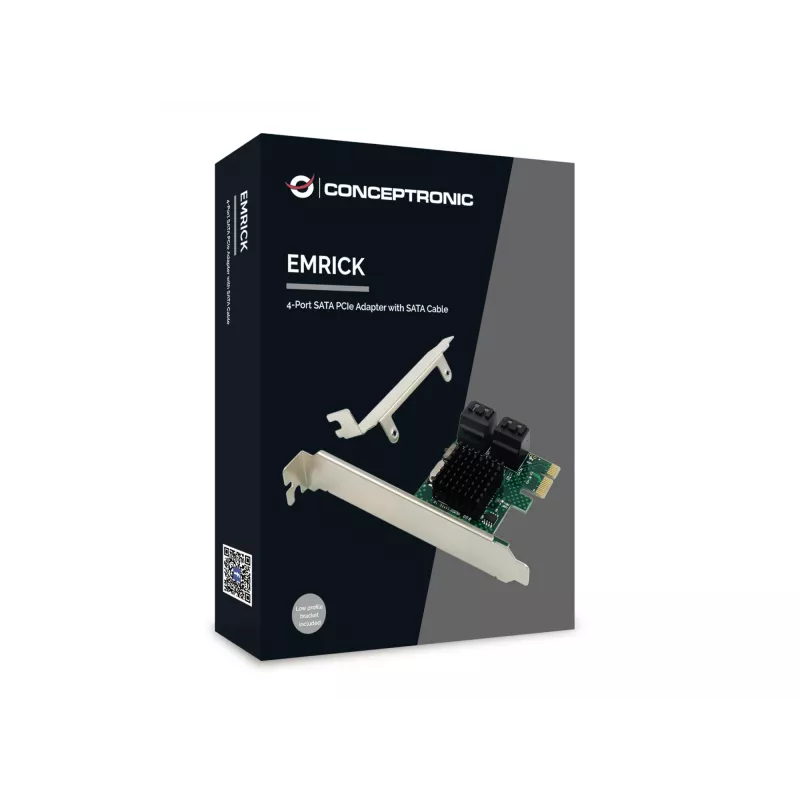 Conceptronic EMRICK adaptador SATA PCIe de 4 puertos con cable SATA