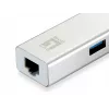 LevelOne adaptador de red Gigabit USB, hub USB, cableado, USB, Ethernet, 1000 Mbit/s, plateado, blanco