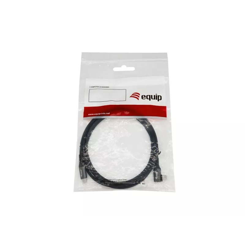 Equip cable USB 2.0 C a C acodado 90°, M/M, 2,0 m, 100 W con chip Emark