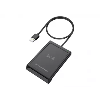 Conceptronic BIAN11B lector de tarjetas Smart-ID de doble interfaz, USB 2.0, Near Field Communication (NFC), 1 m, negro, 100 g