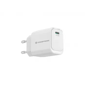 CONCEPTRONIC ALTHEA19W45 cargador GaN USB-C PD de 1 puerto 45W con PPS, PD 3.0, 100–240V, blanco