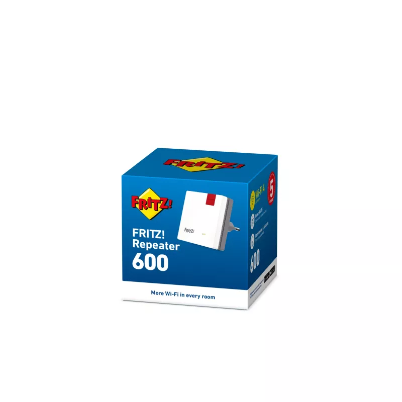 Repetidor de red inalámbrico AVM FRITZ!Repeater 600 Edition International — 2,4 GHz, 600 Mbit/s, 802.11b/g/n, WPA2