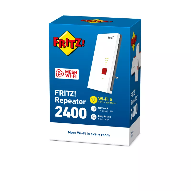 Repetidor de red inalámbrico AVM FRITZ!Repeater 2400 Edition International — 1733 Mbit/s, 1× Gigabit Ethernet, IEEE 802.11ac/n