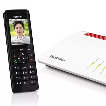 Teléfono inalámbrico DECT AVM FRITZ! X6 negro — manos libres, contestador automático, identificación de llamadas, agenda de 100 contactos