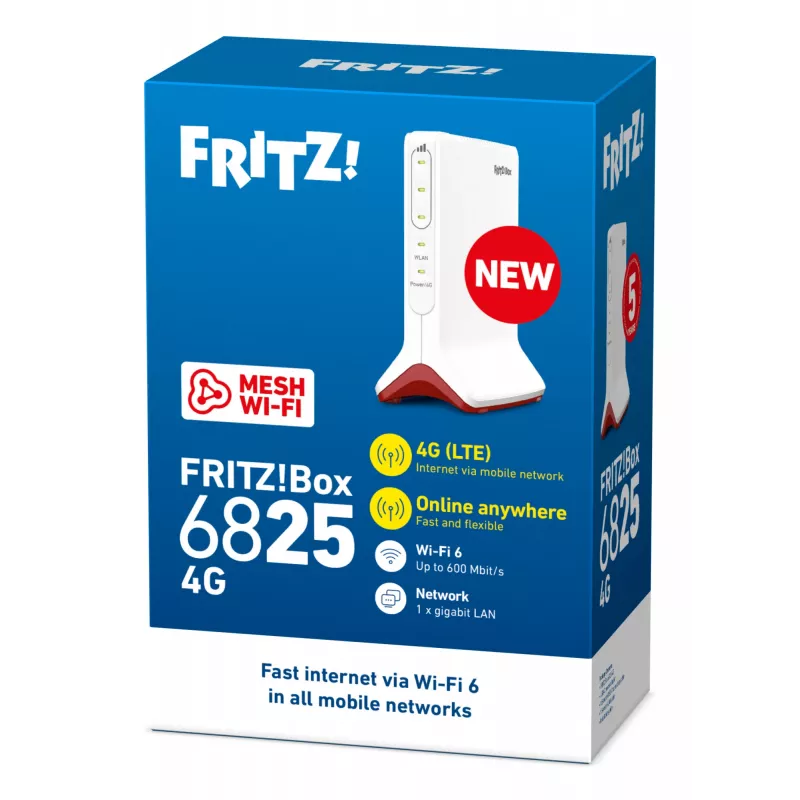 FRITZ!Box 6825 4G International router WLAN Gigabit Ethernet single band (2,4 GHz) blanco