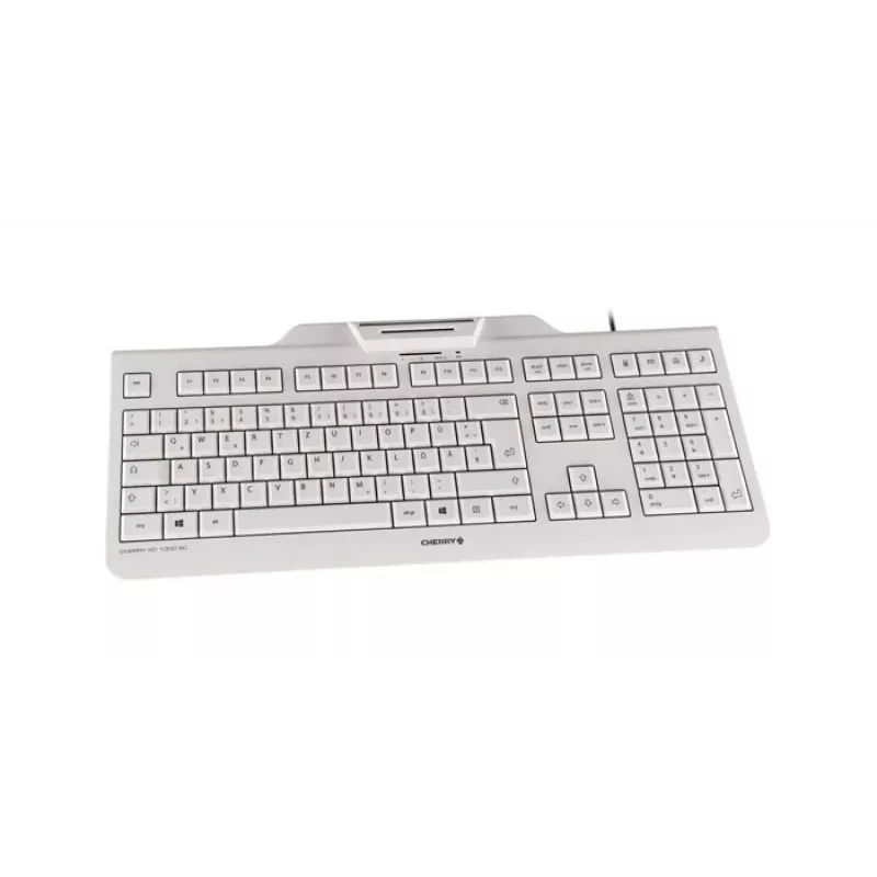 CHERRY KC 1000 SC teclado con cable USB AZERTY belga blanco