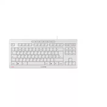 Cherry STREAM TKL teclado USB con cable QWERTZ layout suizo blanco, interruptores de tijera, 94 teclas, cable de 1,8 m