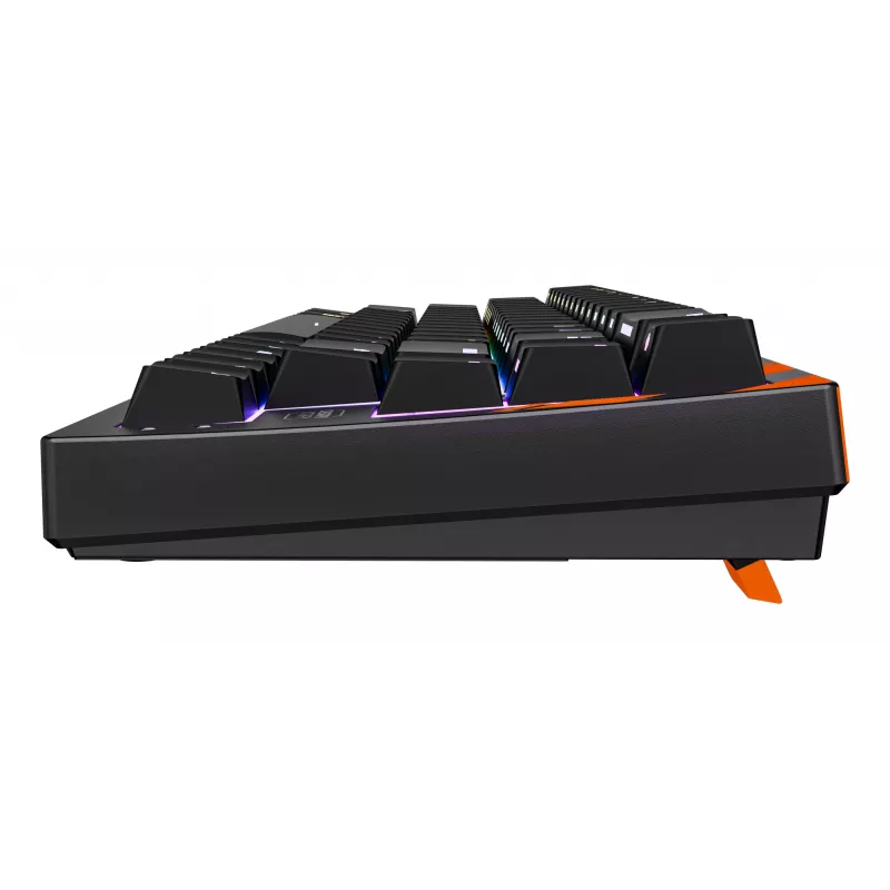 Teclado gaming mecánico Cherry K5 Pro TMR Compact – layout 65%, QWERTZ, iluminación RGB, cable USB, cable de 2 m, negro/naranja