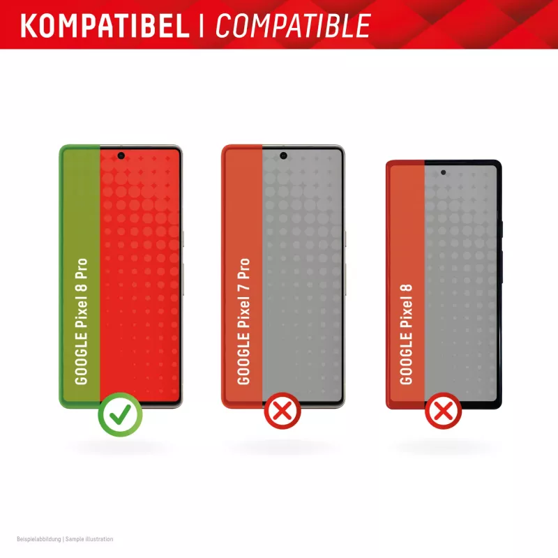 Displex lámina protectora de pantalla + funda para Google Pixel 8 Pro, marco de montaje Eco, antirrayaduras
