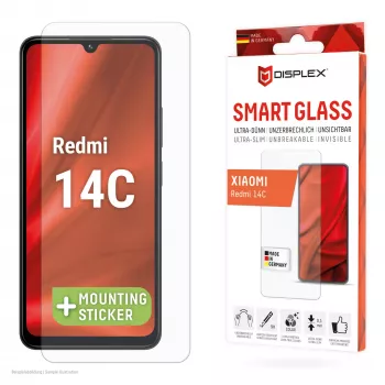 Displex Smart Glass (9H) para Xiaomi Redmi 14C, adhesivo de montaje, irrompible