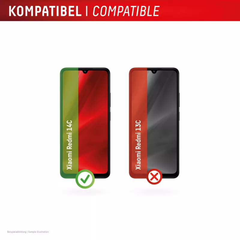 Displex Smart Glass (9H) para Xiaomi Redmi 14C, adhesivo de montaje, irrompible