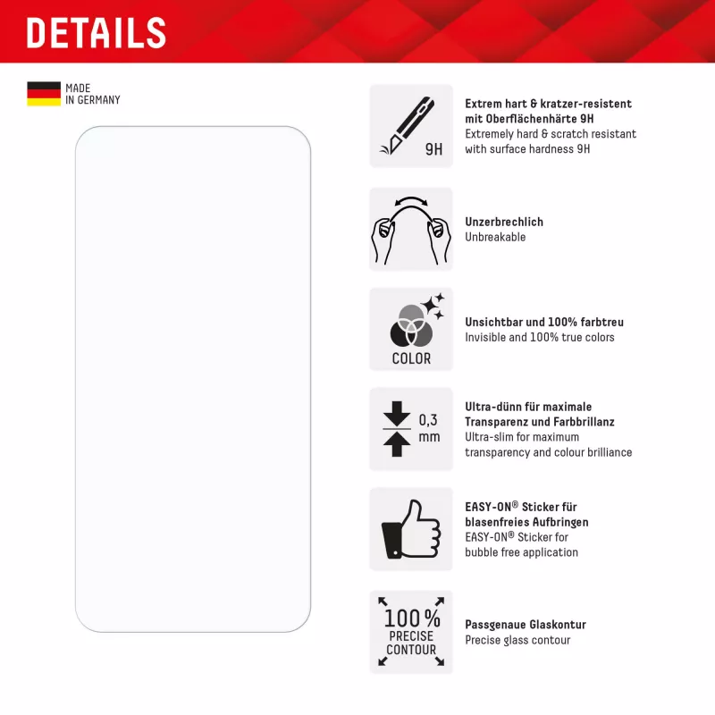 Displex Smart Glass (9H) para Samsung Galaxy A36, adhesivo de montaje, irrompible
