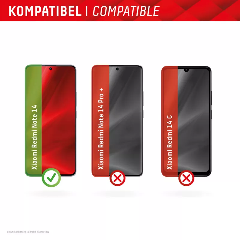 Displex Smart Glass (9H) para Xiaomi Redmi Note 14, adhesivo de montaje, irrompible