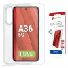 Protector de pantalla de cristal templado + funda para Samsung Galaxy A36 de e.v.i., marco de montaje Eco, antirrayaduras, transparente