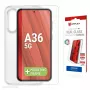 Protector de pantalla de cristal templado + funda para Samsung Galaxy A36 de e.v.i., marco de montaje Eco, antirrayaduras, transparente