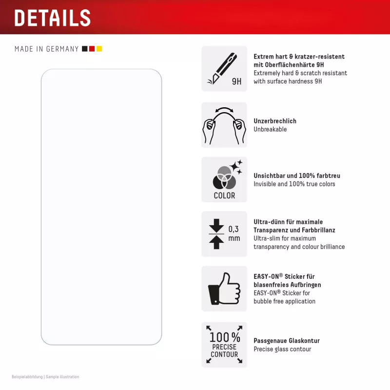 e.v.i. DISPLEX Smart Glass para Xiaomi Redmi 15C — lámina de cristal templado, modelo 02198