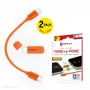 Displex cargador de emergencia de teléfono a teléfono, USB-C a USB-C, conector mini + cable flex, set compacto de 2