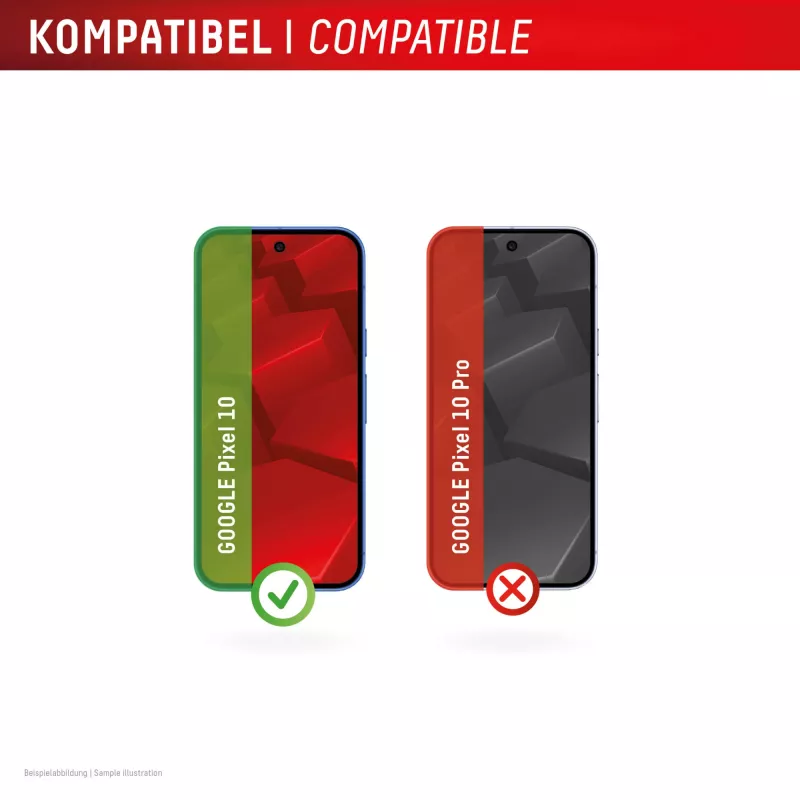 Protector de pantalla de cristal templado con funda para Google Pixel 10 de e.v.i. (DISPLEX cristal real + funda)