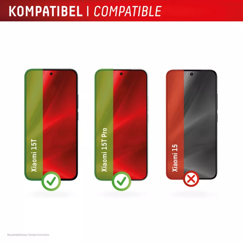 Protector de pantalla de cristal templado Smart Glass e.v.i. para Xiaomi 15T / 15T Pro (9H), adhesivo de montaje, transparente