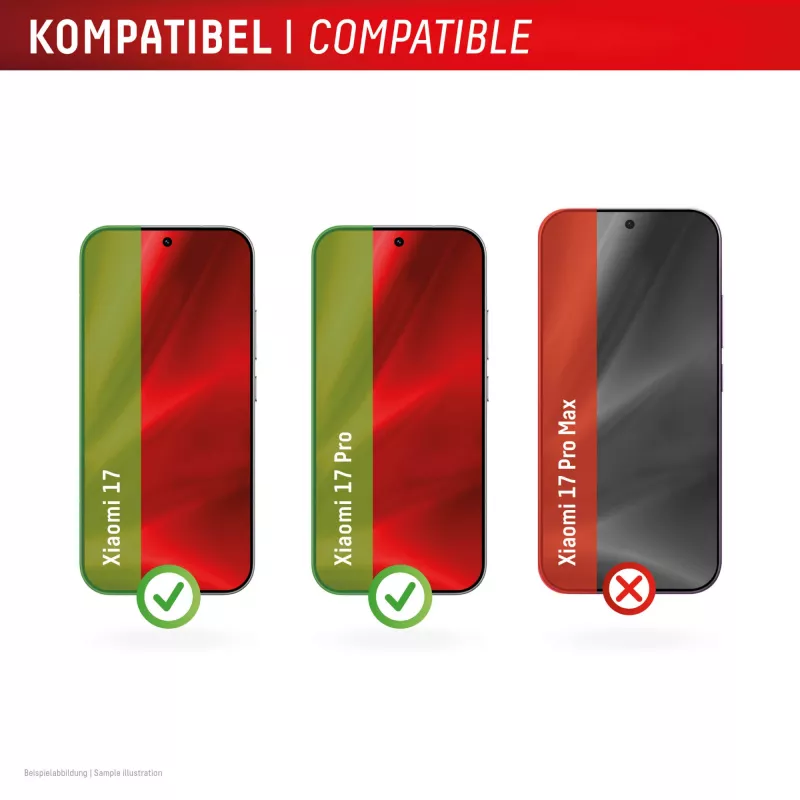 Protector de pantalla de cristal templado Smart Glass e.v.i. para Xiaomi 17 / 17 Pro (9H), adhesivo de montaje, transparente